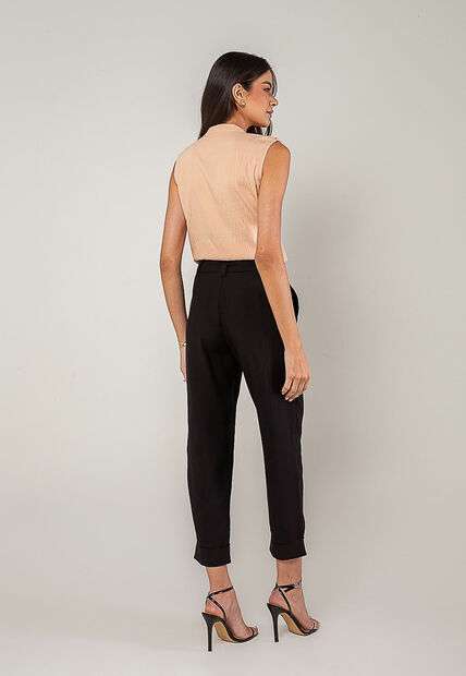 Regata Alfaiataria Com Babados Salmão Salvatore