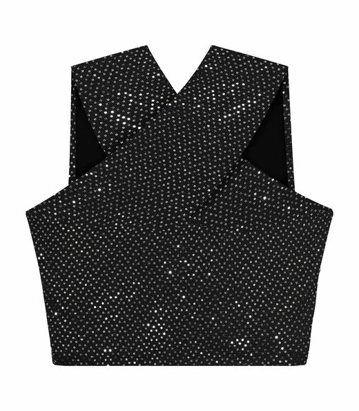 Blusa Cropped Feminina Transpassada Endless Preto