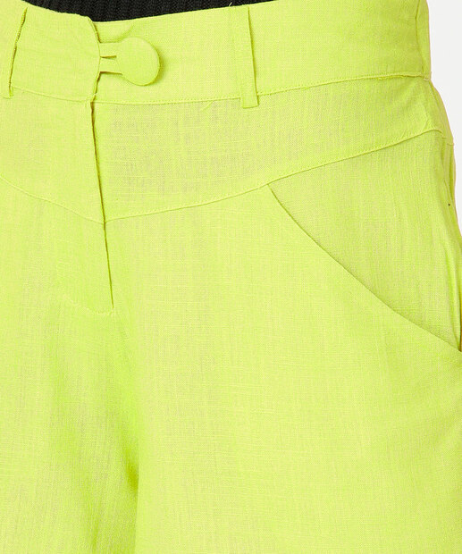 Short Cintura Alta Feminino Linho Bolsos Marisa