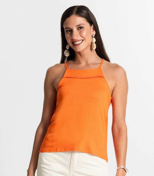 Blusa De Alça Feminina Rovitex Laranja
