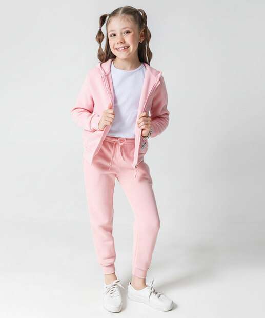 Image_Calça Infantil Moletom Básica Marisa Tam 4 a 10 Rosa