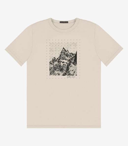 Camiseta Masculina em Meia Malha Diametro Bege