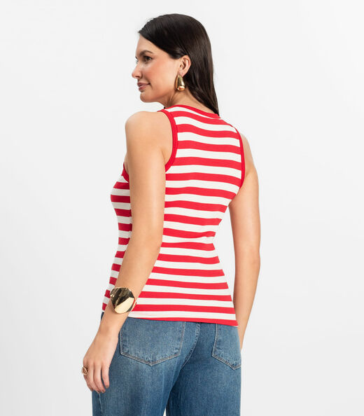 Regata Feminina em Ribana de Viscose Rovitex Vermelho