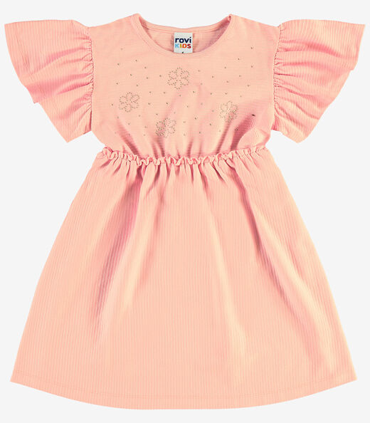 Image_Vestido Infantil Malha Texturizada Rovi Kids Rosa