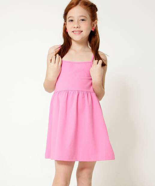 Vestido Infantil Alças Finas Tam 4 a 10