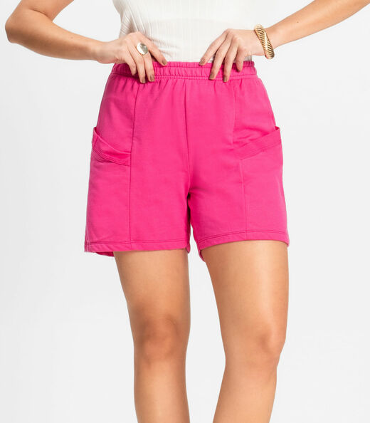 Shorts Feminino Moletinho Infinita Cor Rosa