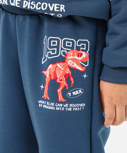Blusão Infantil Moletom Dinossauro Marisa Tam 4 a 10 Azul