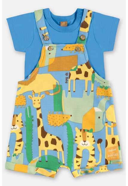 Conjunto Jardineira e Body Bebê Up Baby