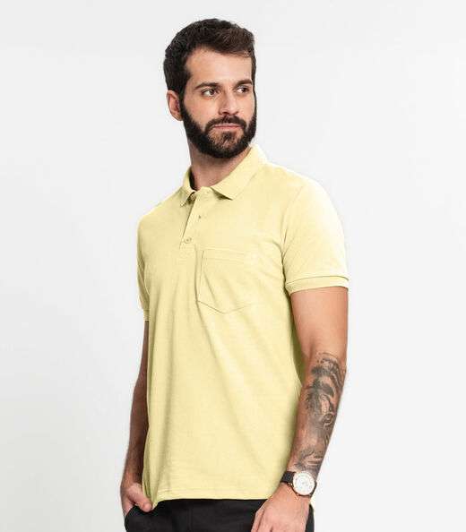 Camisa Polo Piquet Masculina KO Amarelo