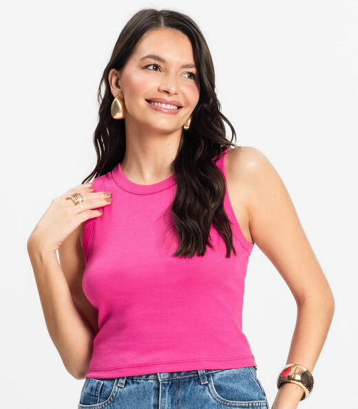 Regata Cropped Feminina Ribana Rovitex Rosa