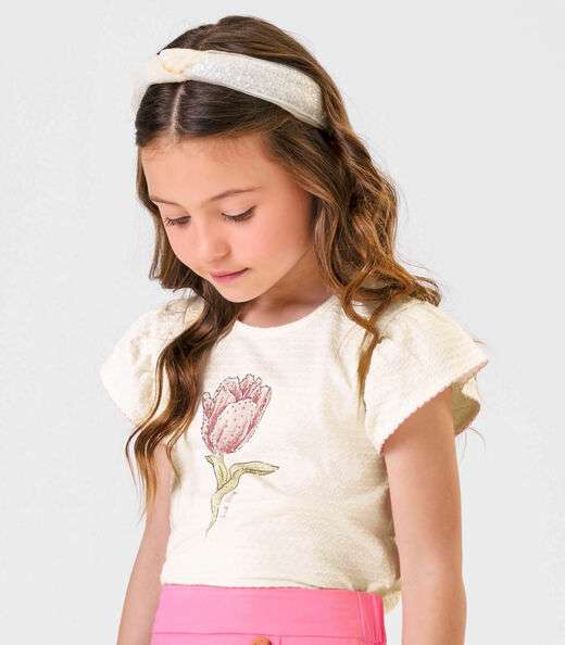 Conjunto Blusa Com Shorts Saia Trick Nick Bege