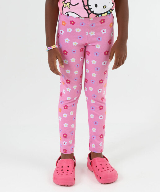 Calça Infantil Legging Flores Marisa Tam 4 a 10 Rosa