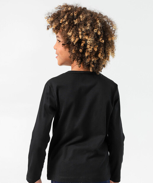 Camiseta Infantil Estampa Basquete MR Tam 4 a 10 Preto