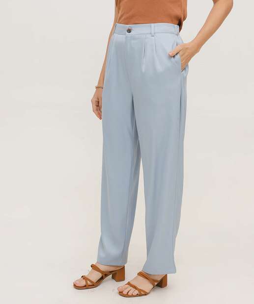 Calça Feminina Reta Alfaiataria Marisa Azul
