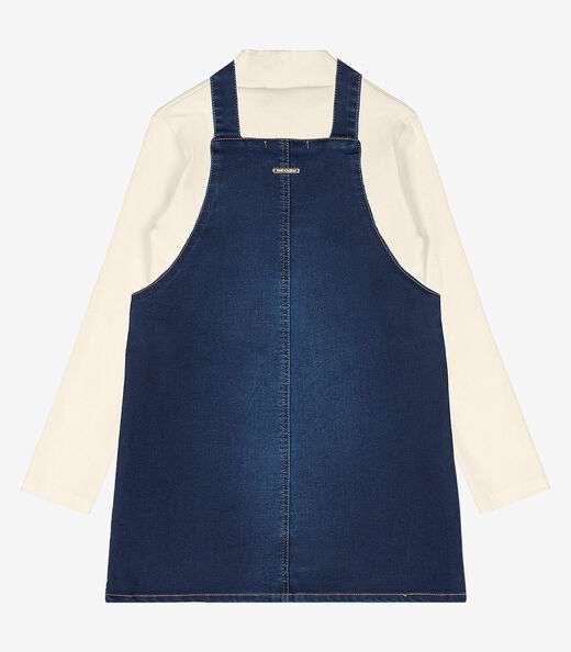 Conjunto Blusa Com Salopete Jeans Trick Nick Azul