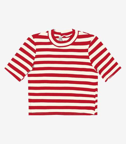 Blusa Cropped em Ribana de Viscose Rovitex Vermelho