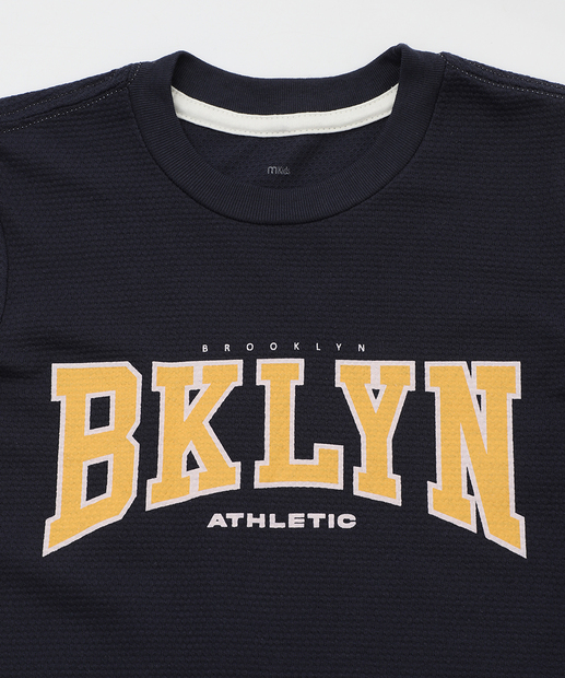 Camiseta Infantil Sobreposição Marisa Tam 4 a 10 Azul