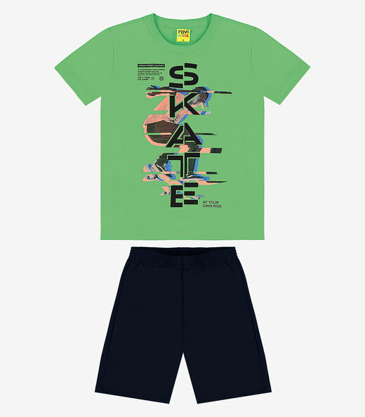 Conjunto Infantil Masculino Skate Rovi Kids Verde