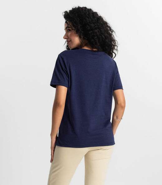 T-Shirt Feminina Estampada Rovitex Azul