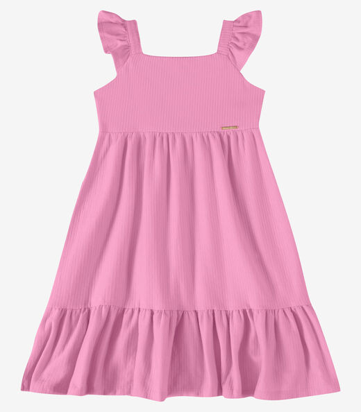 Vestido Verão Menina De Alças Rovi Kids Rosa