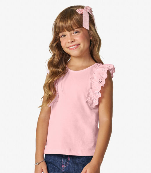 Conjunto Infantil Blusa Com Shorts Trick Nick Rosa