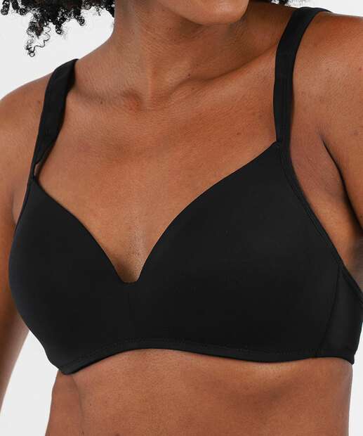 Sutiã Top Com Bojo Alça Reforçada Marisa Preto