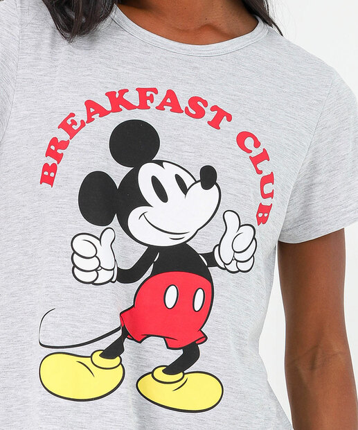 Camisola Feminina Estampa Mickey Disney Cinza