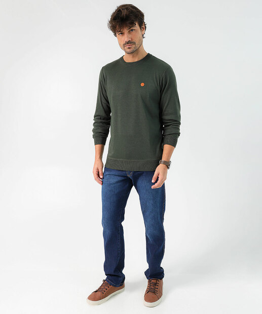 Suéter Masculino Tricô Básico Marisa Verde