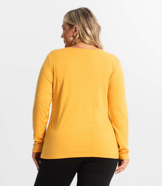 Blusa Manga Longa Viscotorcion Secret Glam Amarelo