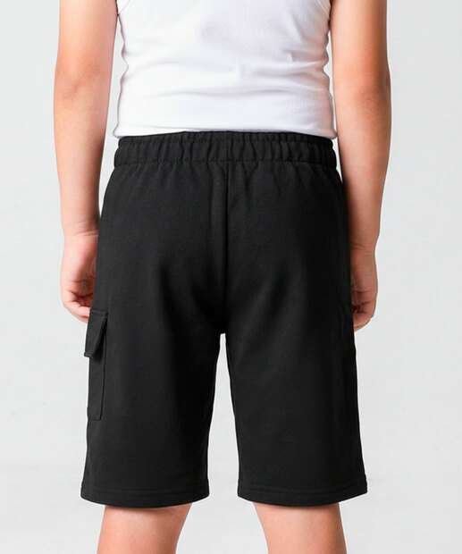 Bermuda Infantil Moletom Cargo Marisa Tam 4 a 10 Preto