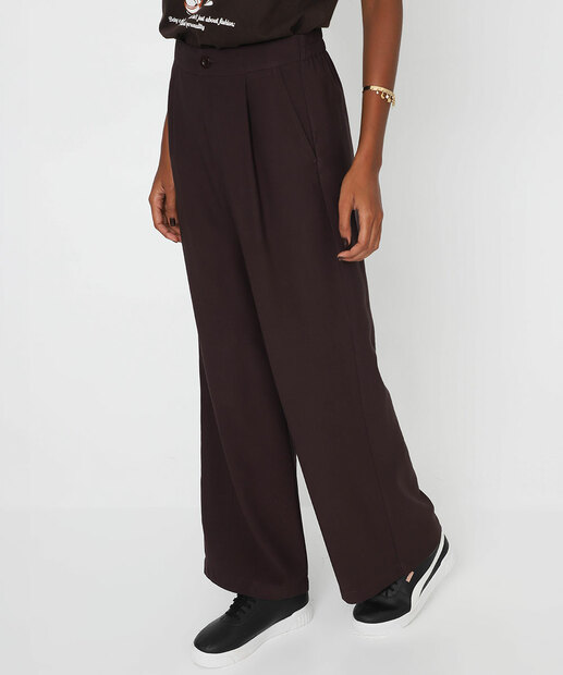 Calça Feminina Reta Alfaiataria Marisa Marrom