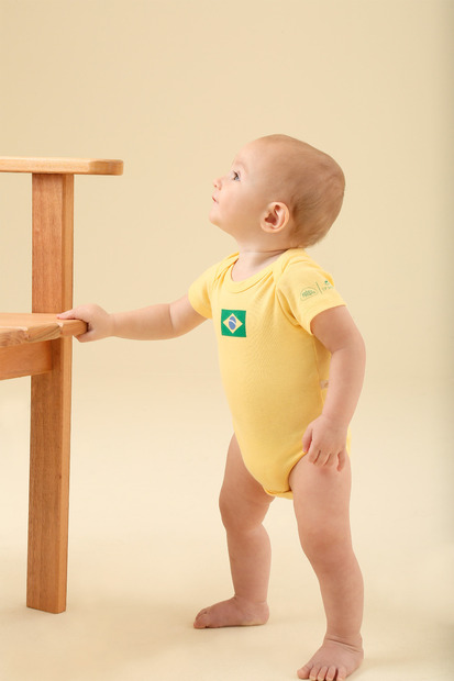 Kit Minha Primeira Torcida Unissex Bebê Amarelo Up Baby