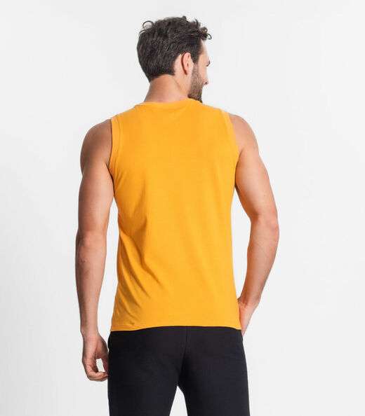 Regata Masculina Básica Meia Malha Diametro Amarelo