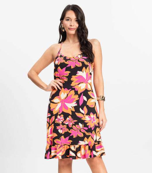 Vestido Feminino Estampado Select Rosa