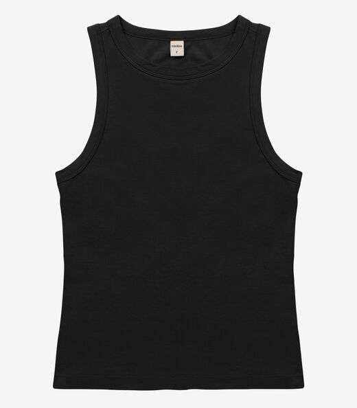 Regata Básica Feminina em Cotton Leve Rovitex Preto