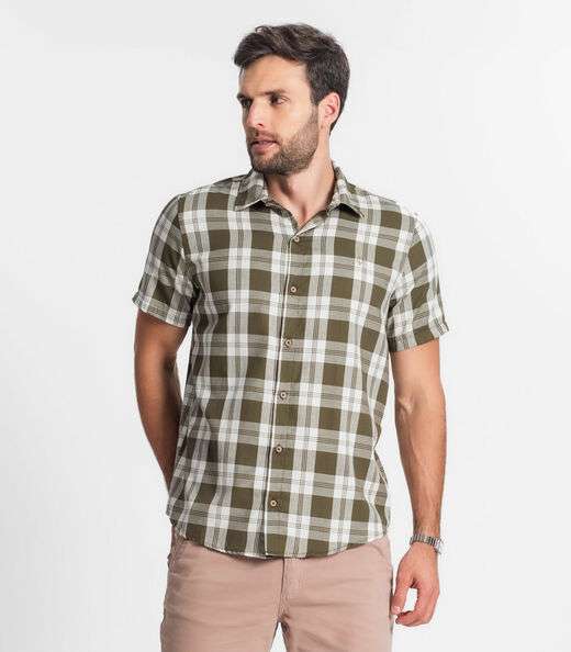 Image_Camisa Masculina Xadrez Diametro Verde