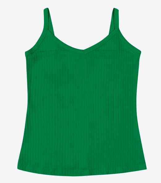 Blusa Básica de Alça Feminina Rovitex Verde