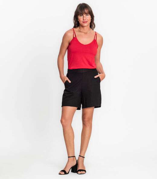 Blusa De Alça Semi Acabada Malha Delicate Rovitex Vermelho