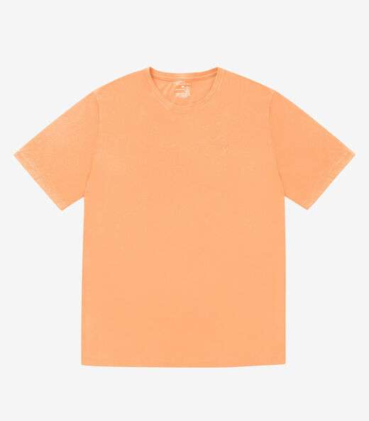 Camiseta Masculina Plus Size Meia Malha Diametro Laranja