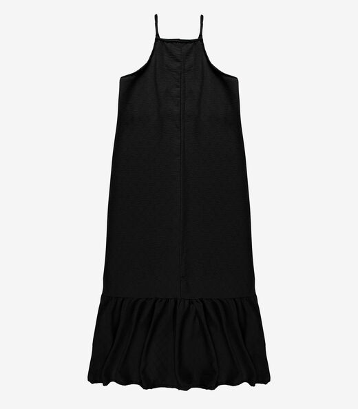 Vestido Longo De Alça E Recorte Maria Infinita Cor Preto