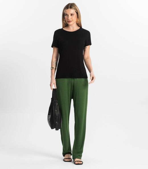 Blusa Feminina Viscotorcion Básica Rovitex Preto