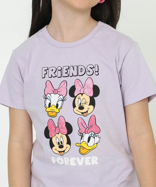 Blusa Infantil Minnie E Margarida Tam 4 a 10 Lilás