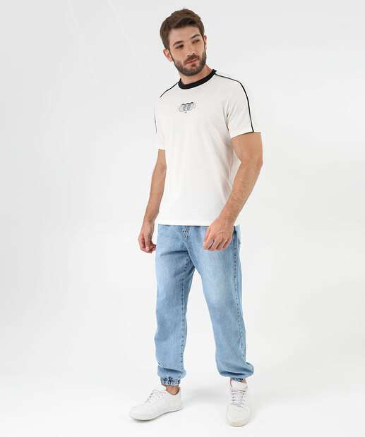 Camiseta Masculina Estampada Friso Manga Curta MR Off White