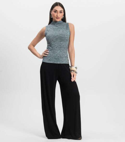 Regata Feminina com Gola Infinita Cor Azul