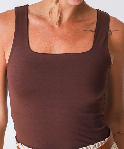 Blusa Feminina Lisa Alças Largas Marisa Marrom