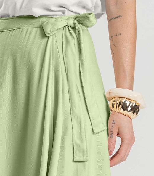 Saia Feminina Midi Envelope Dianna Verde