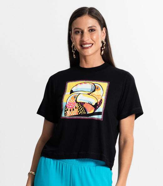 Camiseta Feminina Rovitex Preto