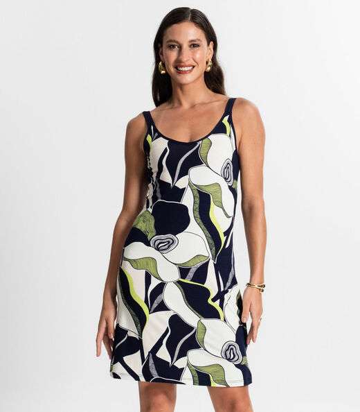 Image_Vestido De Alça Estampado Rovitex Verde