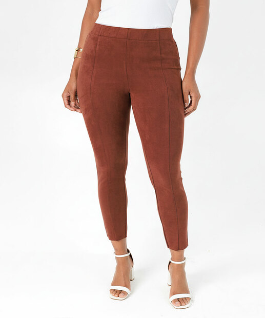 Calça Feminina Legging Suede Marisa Marrom
