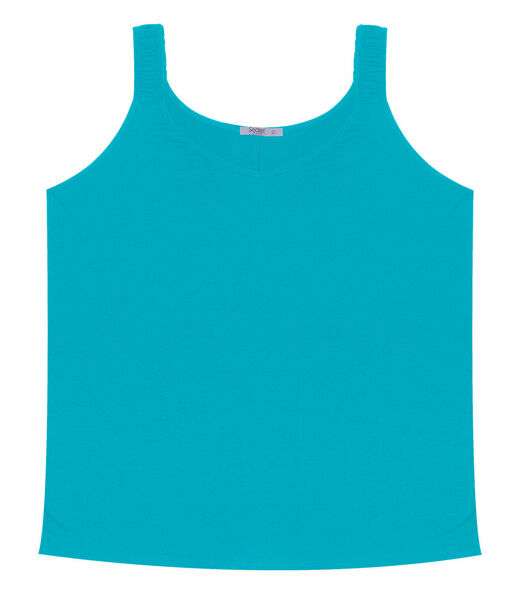 Blusa De Alça Feminina Plus Size Secret Glam Azul